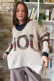 Big Softie Amour Slouch Knit Jumper Mocha Marl /12=
